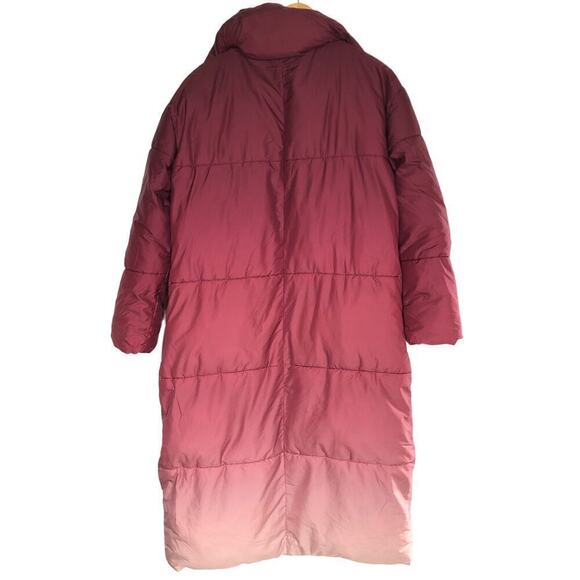 Busayo Collective Ombre Parka Jacket Quilted Puffer Coat Winter Red Small - Picture 7 of 10